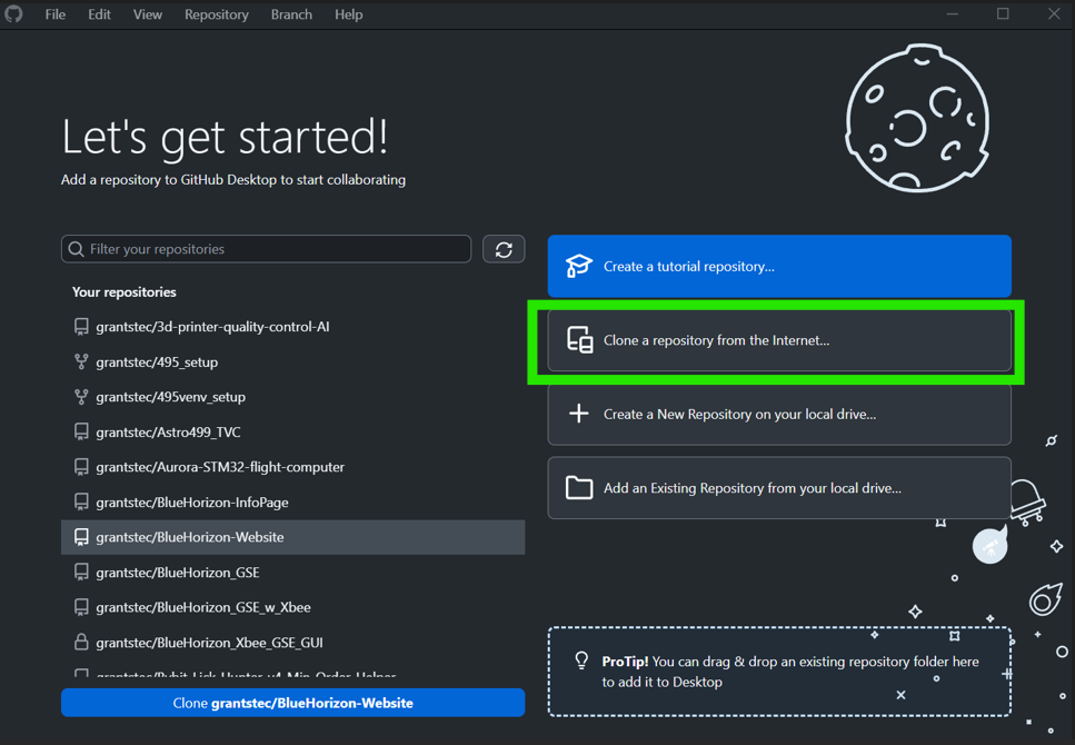 GitHub Setup and Resources — BlueHorizon