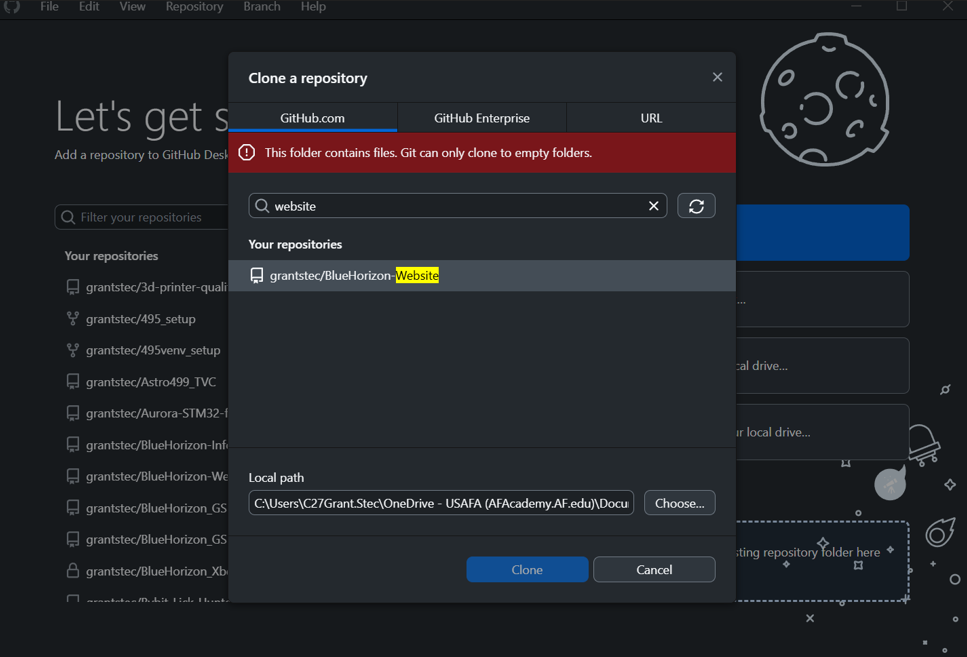 GitHub Setup and Resources — BlueHorizon
