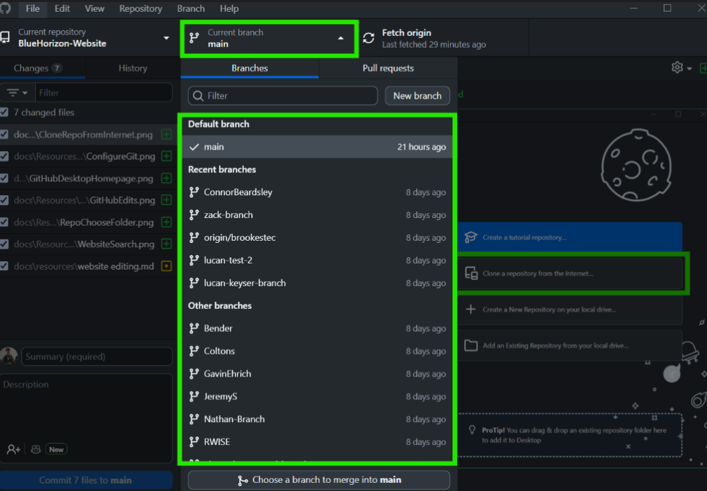 GitHub Setup and Resources — BlueHorizon