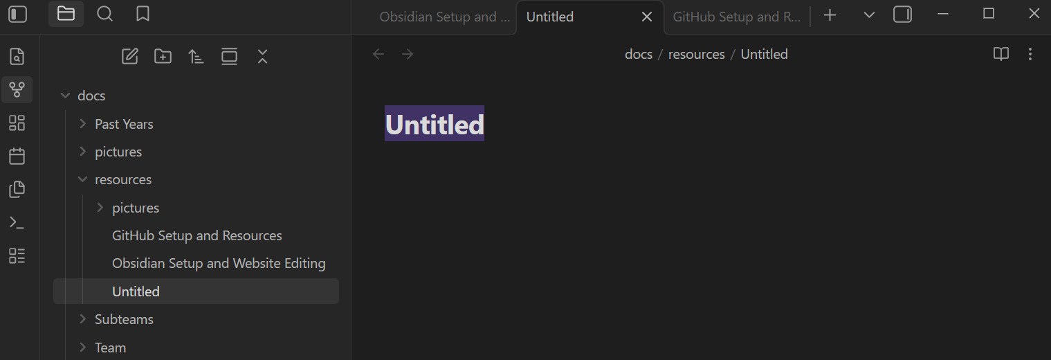 Obsidian Setup and Website Editing — BlueHorizon