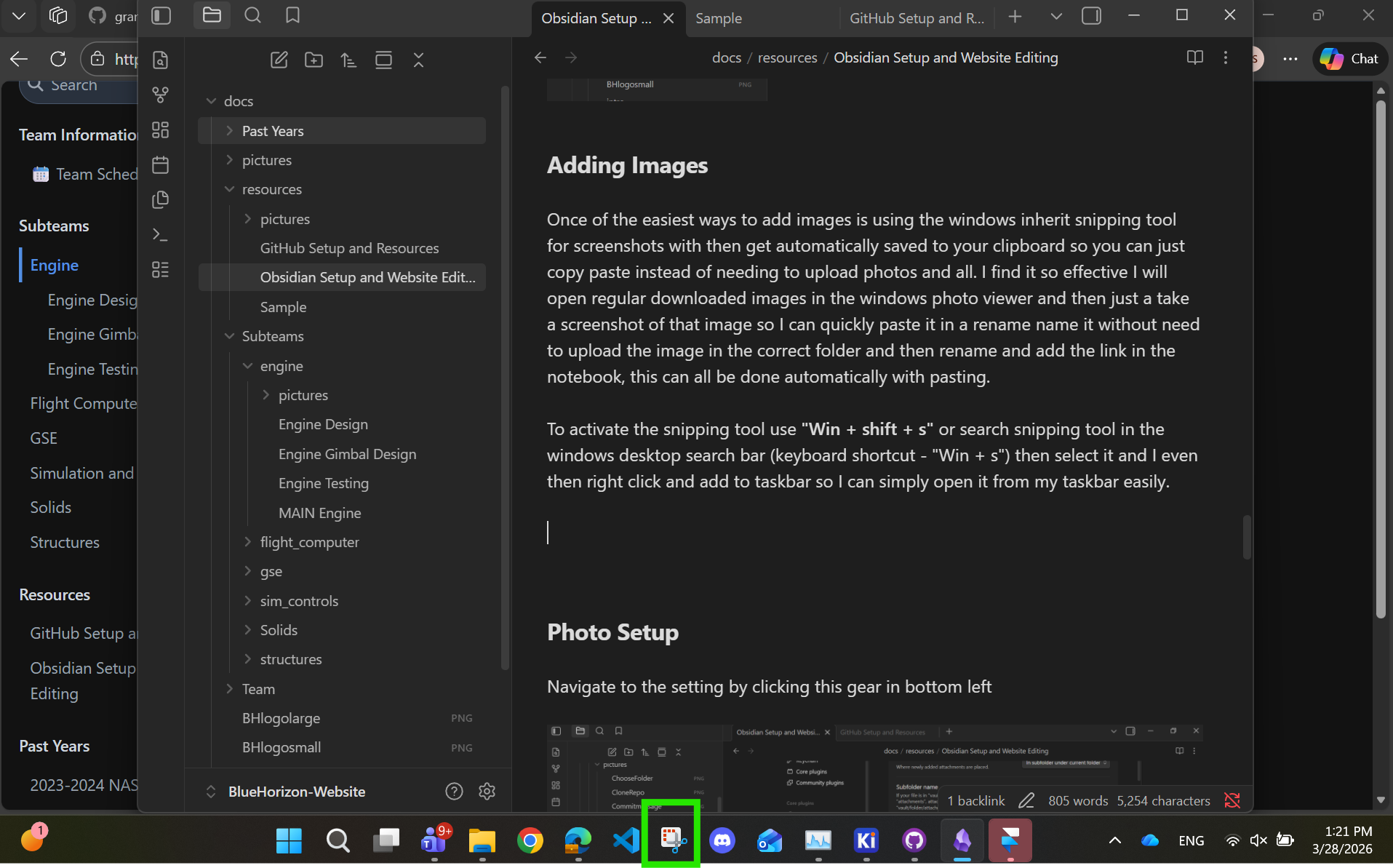 Obsidian Setup and Website Editing — BlueHorizon